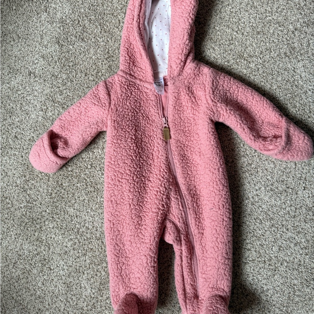 Carters Pink Newborn Fleece Bunting